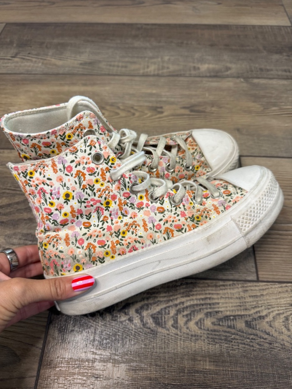 Floral Platform High Top Converse - Picture 3 of 3